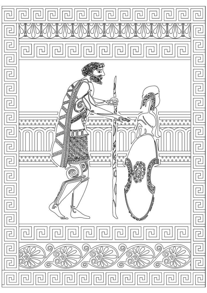 Image of Agesilaus II in the form of a greek vase painting