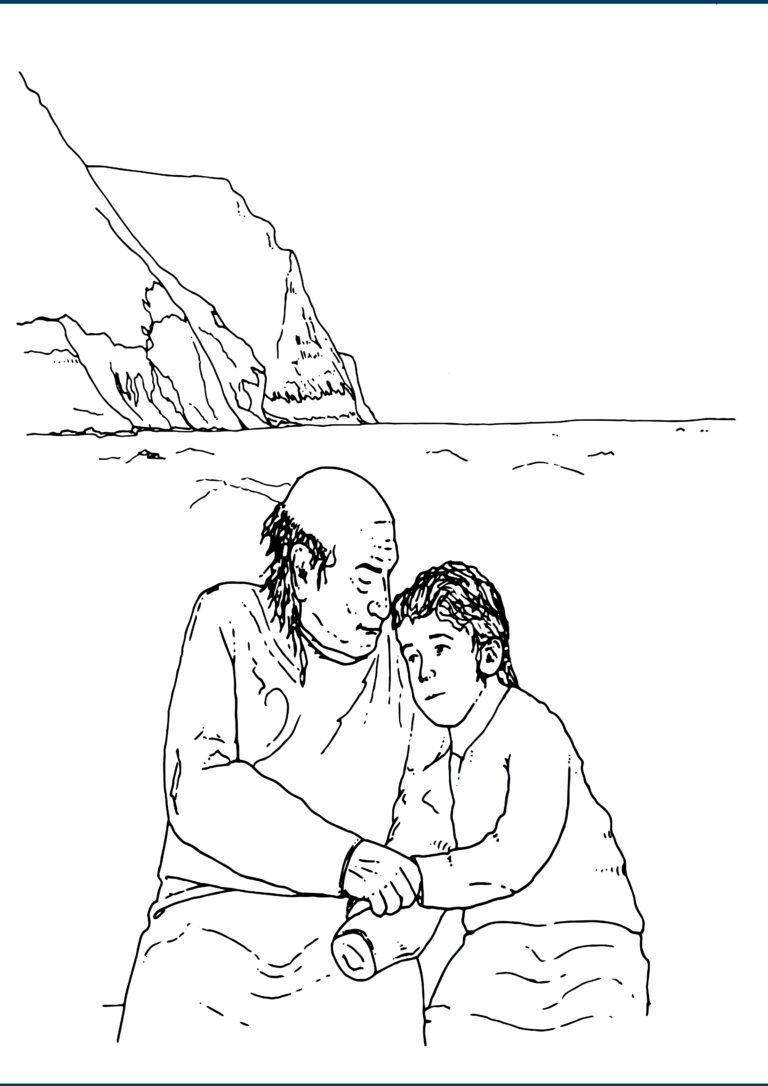 Grandpa Telling Tales – We are what makes us human – free coloring sheets